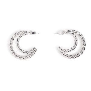 Rendor Victoria Double Hoop Earrings White Gold Rachel Zoe Curateur Spring 2023